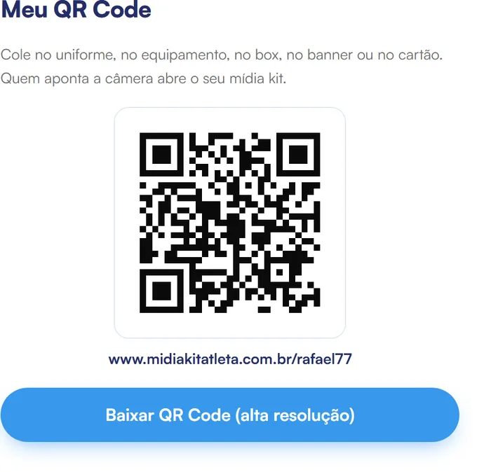 Tela real do QR Code na Área do Cliente